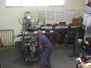 working on the milling machine